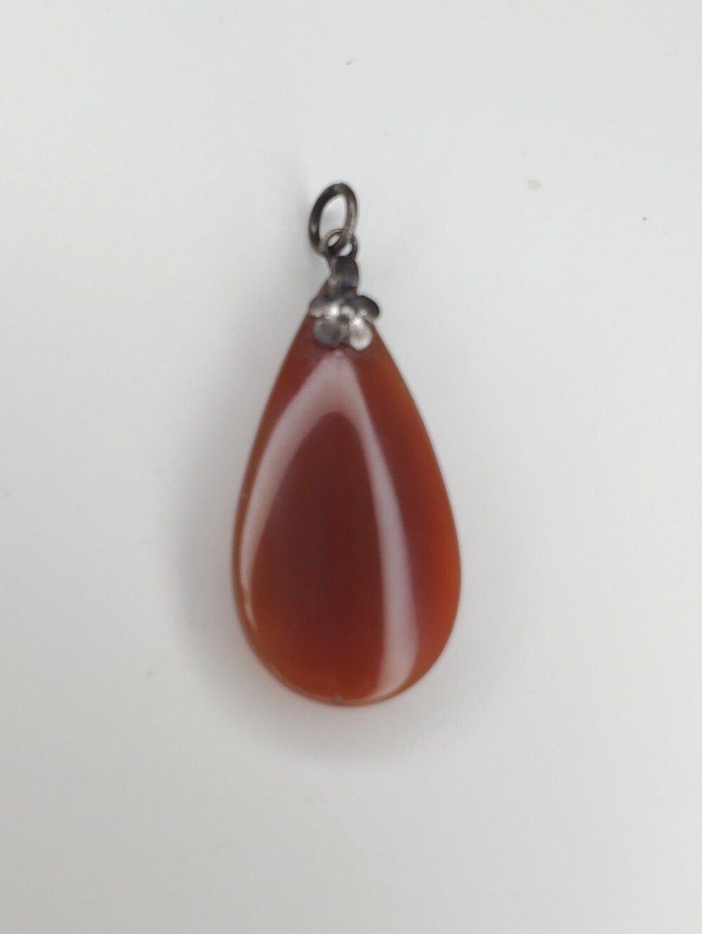 Vtg. Teardrop Carnelian Gemstone Pendant